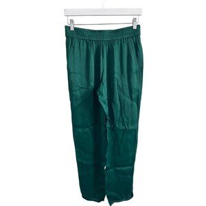 Zara Bottle Green Satin Effect Cropped Pants